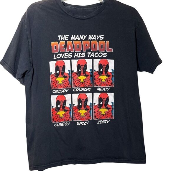 Black Deadpool Graphic T-Shirt - Picture 1 of 5